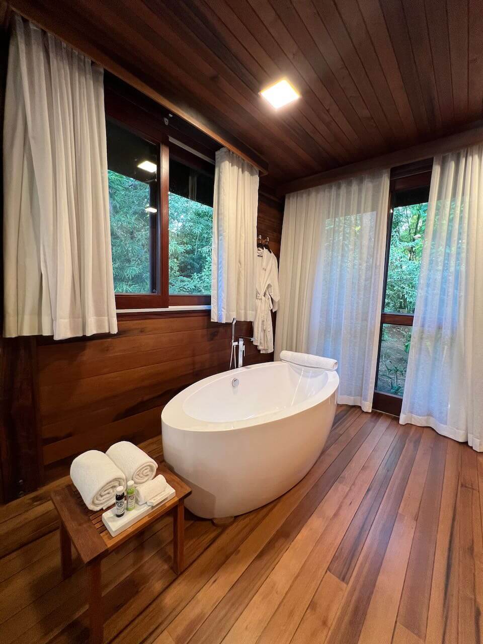 luxury soaking bathtub at secret bay in dominica