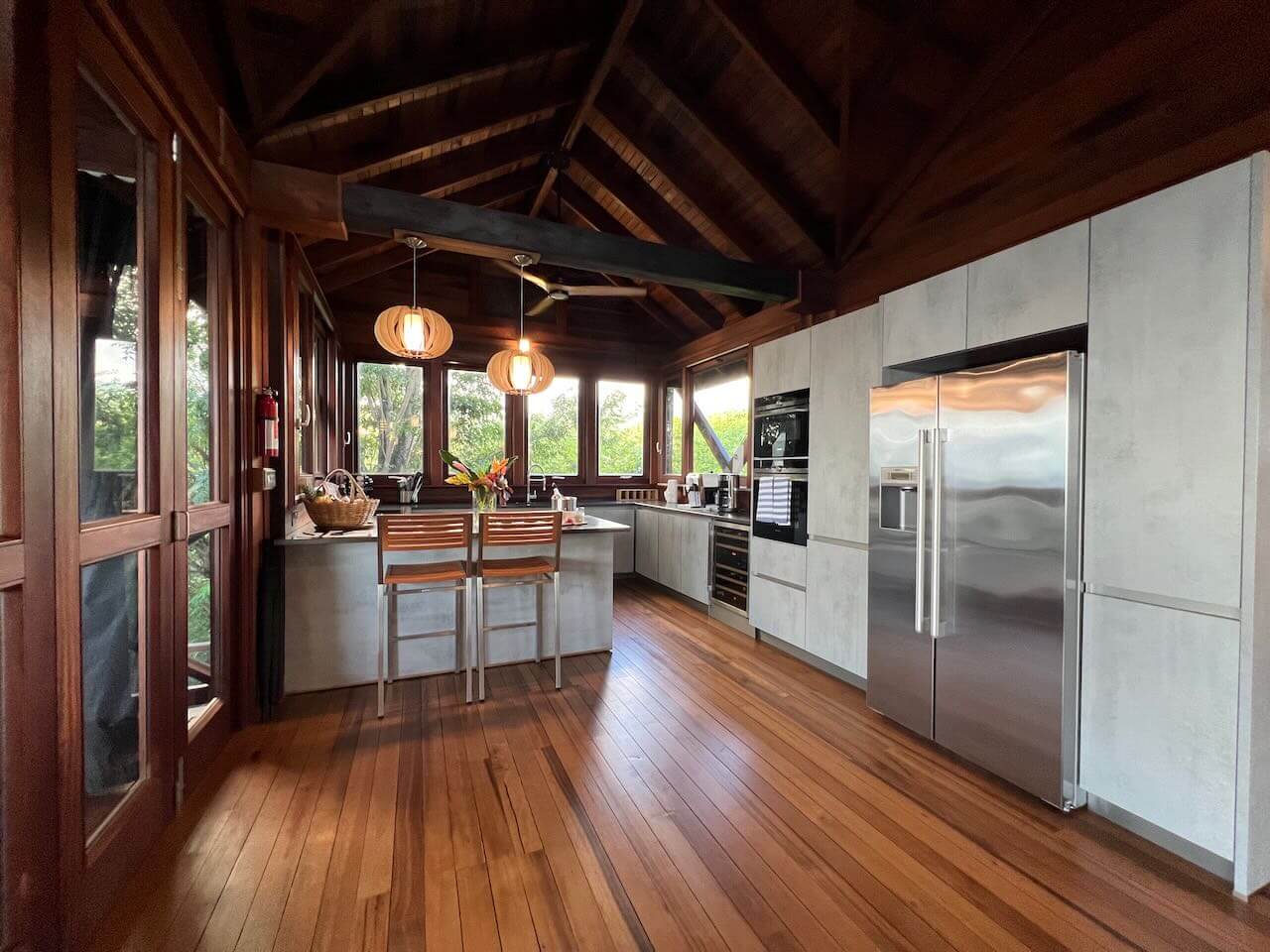 full kitchen at secret bay in dominica 
