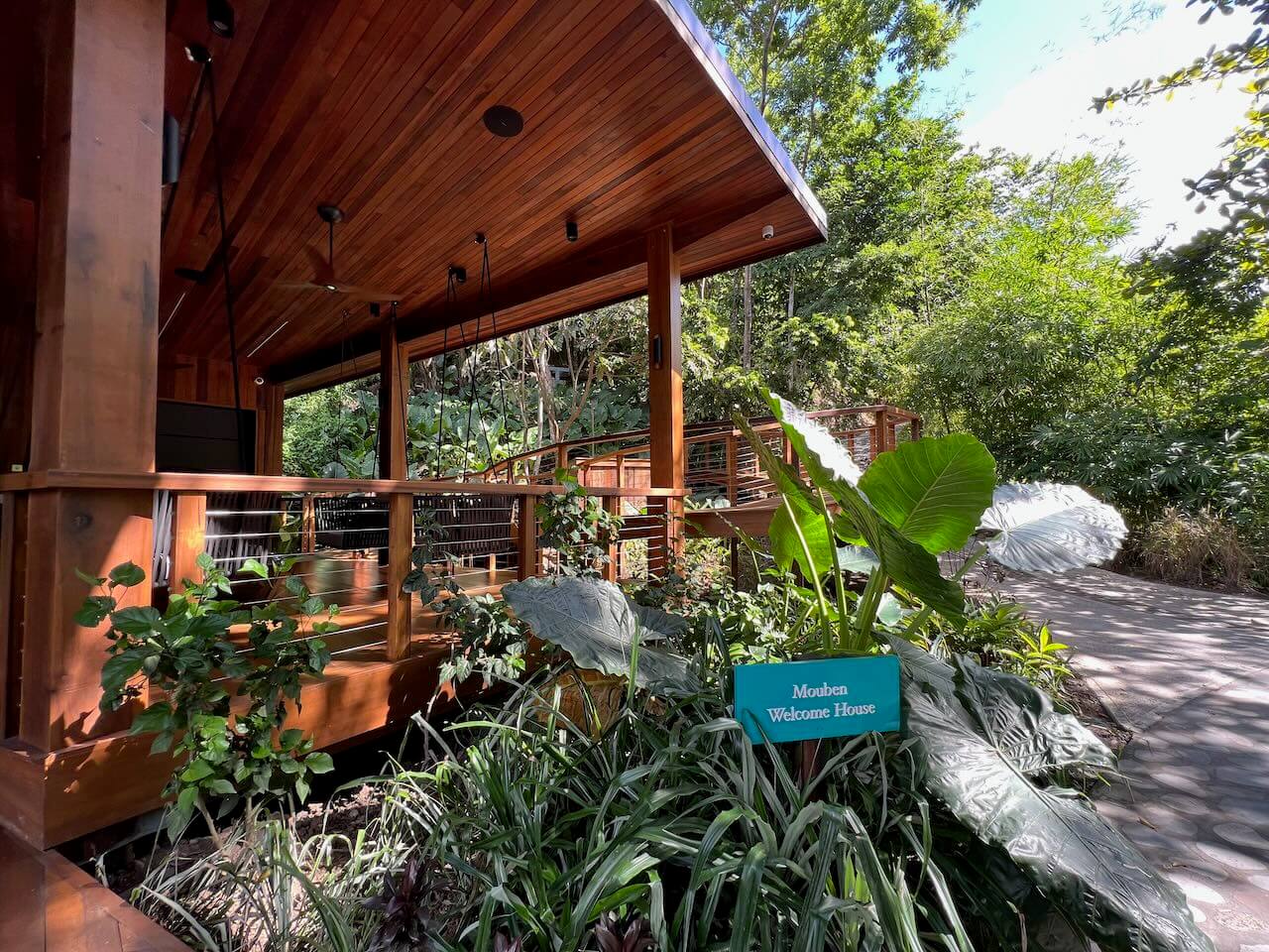 hotel lobby at secret bay hotel in dominica