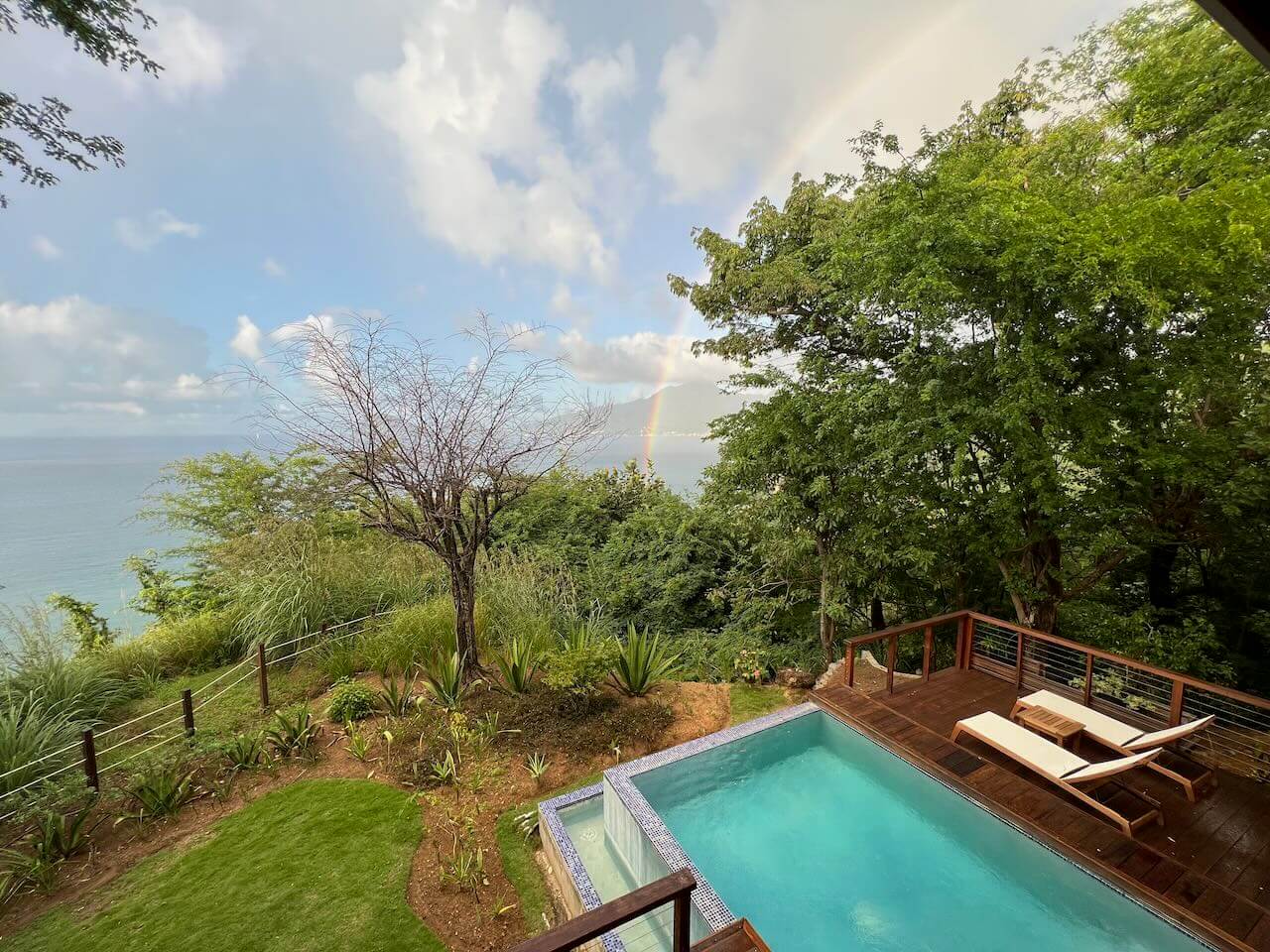 private plunge pool at secret bay in dominica