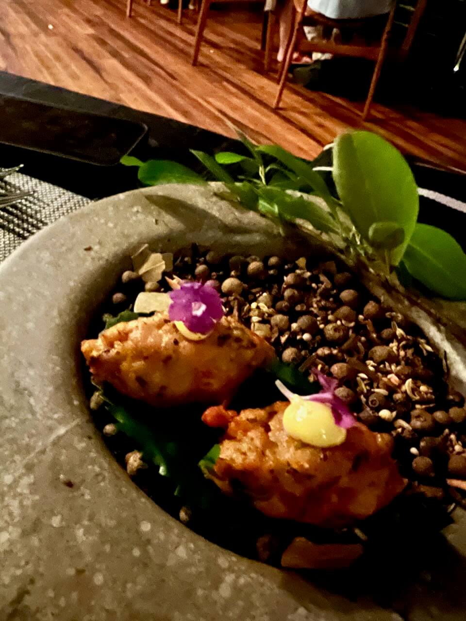 gourmet dinner at relais chateaux hotel secret bay in dominica