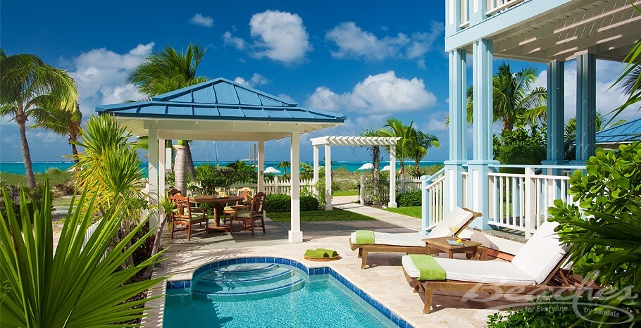 private beachfront villa in turks and caicos with beachfront pool and ocean views