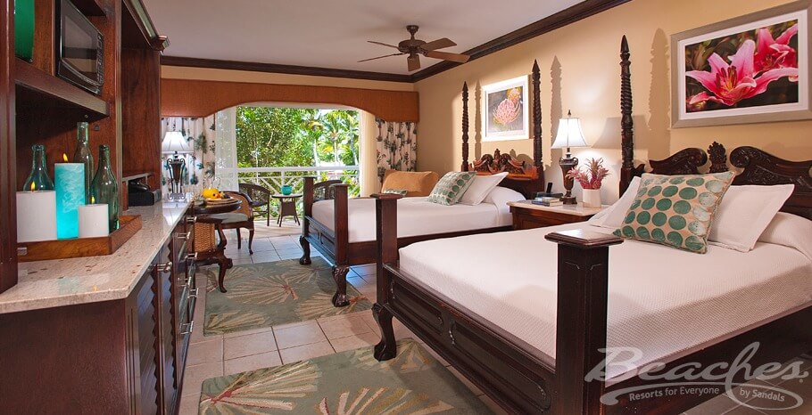 room with two beds at beaches turks and caicos