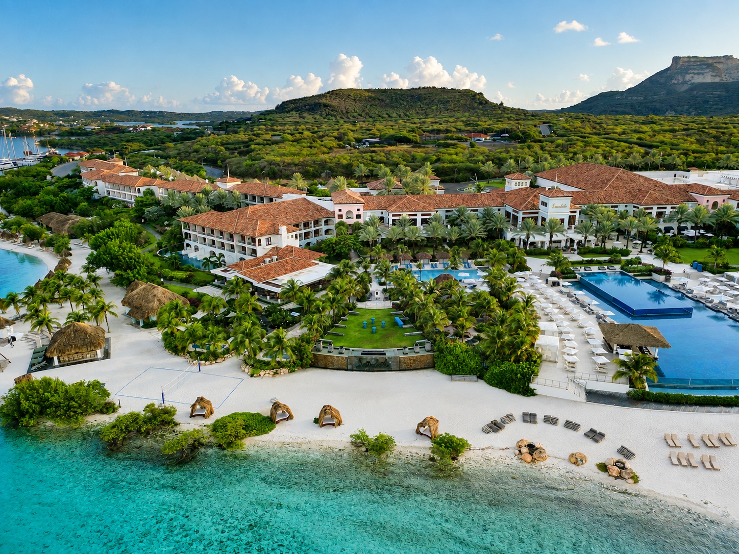 Sandals-Royal-Curacao-Aerial-View-Caribbean-Journey Aerial view of Sandals Royal Curaçao resort and beach